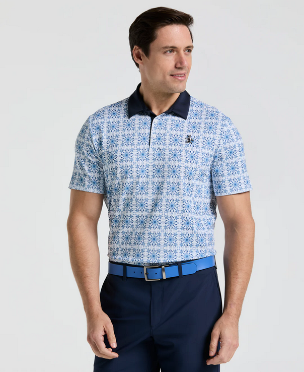 Polo de golf à imprimé carreaux fenêtre Cocktail