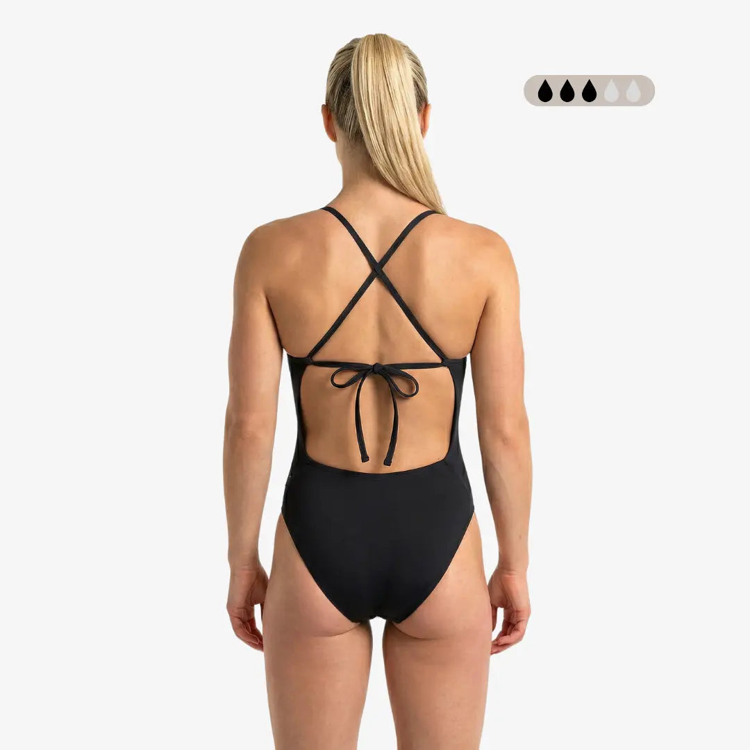 Maillot de bain de règles une pièce à attaches SecureFlo Onyx par Norca