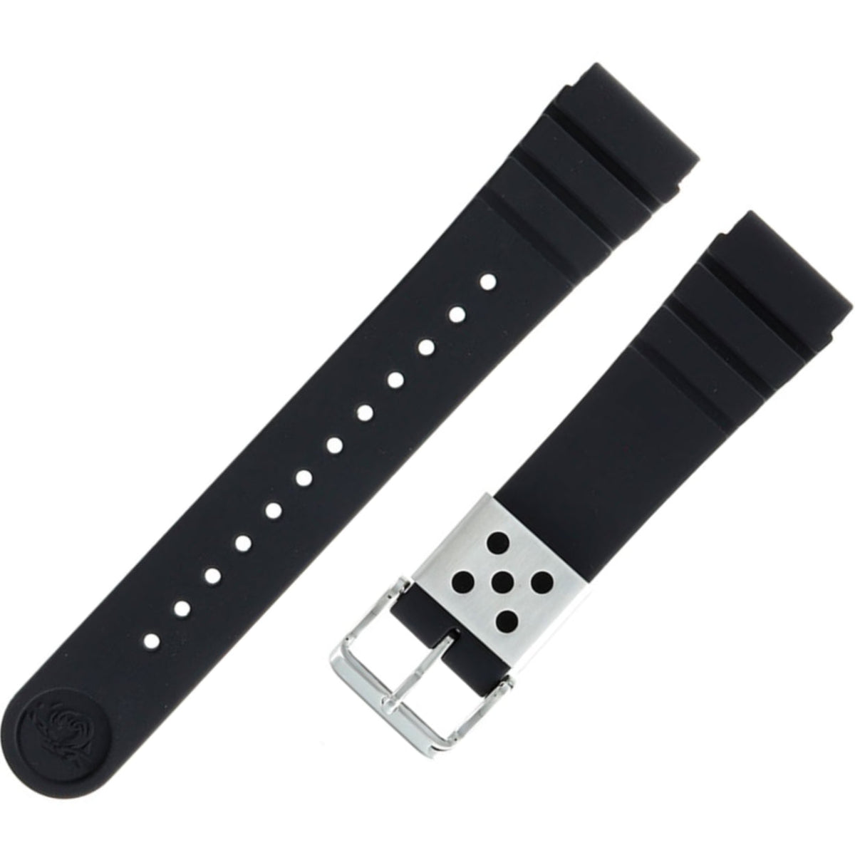SEIKO Arnie Bracelet Caoutchouc Noir OEM 22 mm | R043011J0