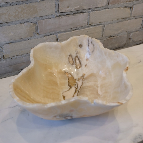 14" Natural Raw Edge Onyx Bowl