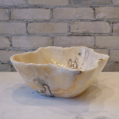 14" Natural Raw Edge Onyx Bowl