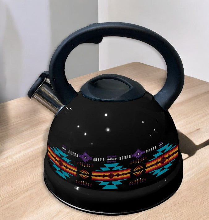 Bouilloire à thé noire en acier inoxydable de 3 L