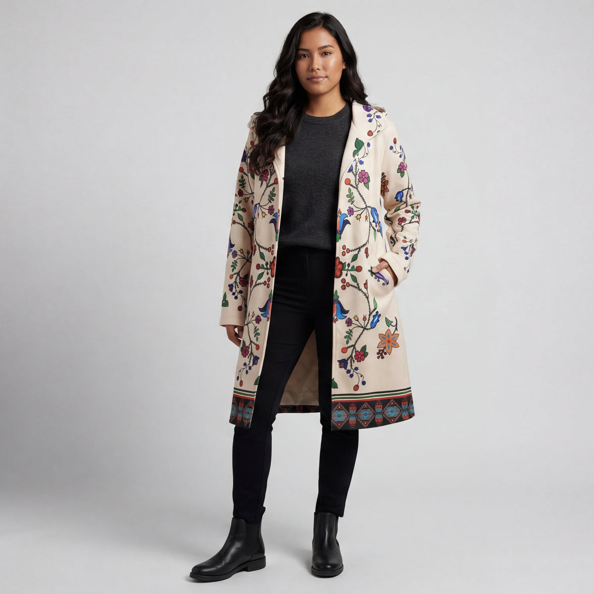 Manteau long d'hiver en ivoire OLDTRIBES™