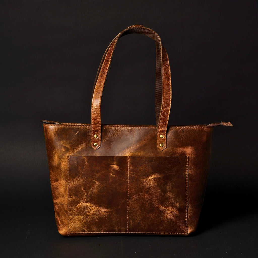 Sac cabas classique en cuir marron