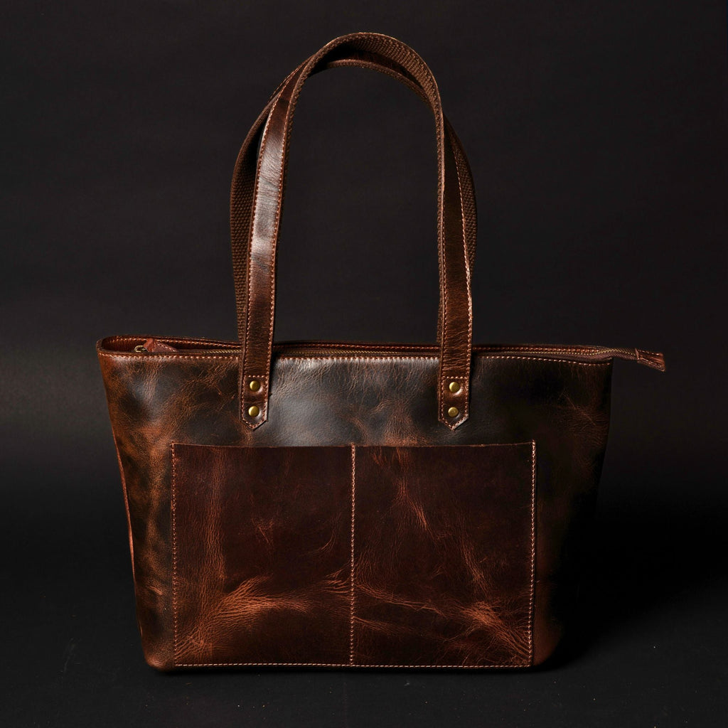 Sac cabas classique en cuir marron