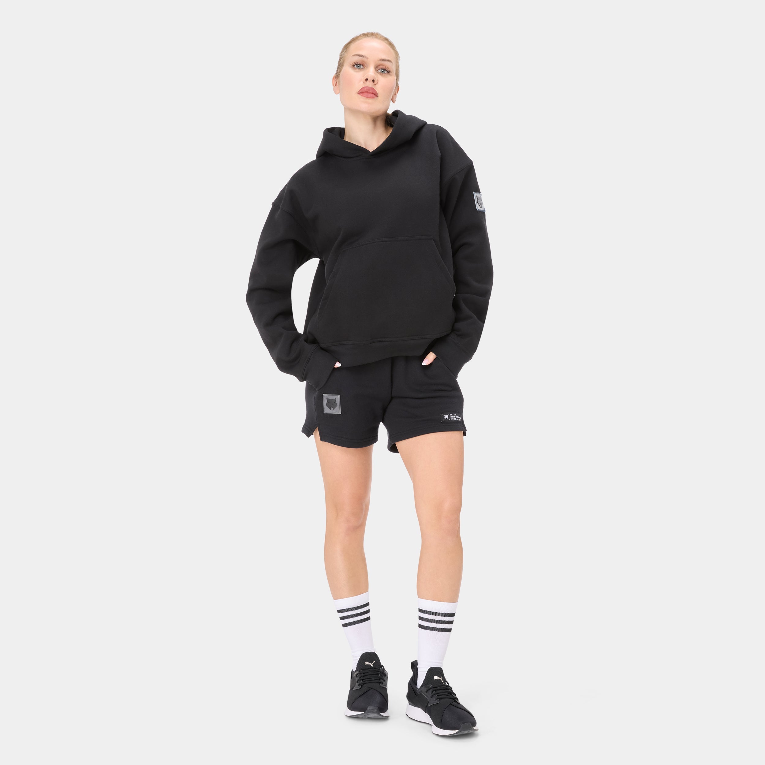 VOLTFEM_77 HOODIE — WAR BLACK