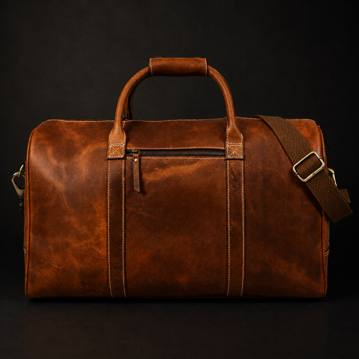 Le sac de voyage Wayfarer - Sac de sport classique en cuir pleine fleur couleur cognac