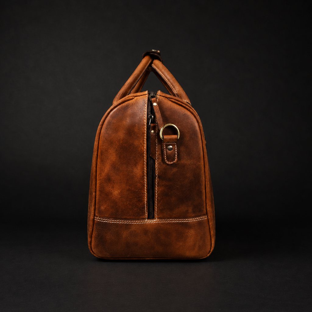 Le sac de voyage Wayfarer - Sac de sport classique en cuir pleine fleur couleur cognac