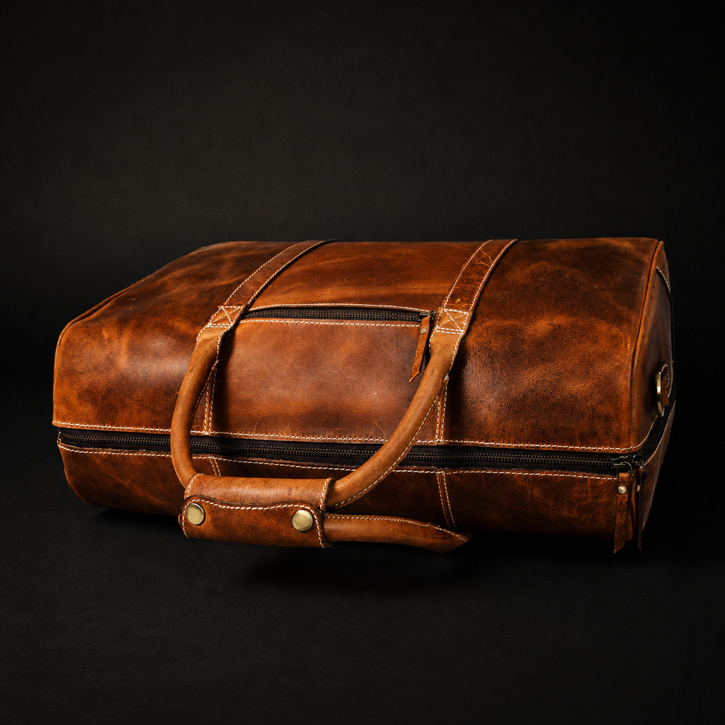 Le sac de voyage Wayfarer - Sac de sport classique en cuir pleine fleur couleur cognac