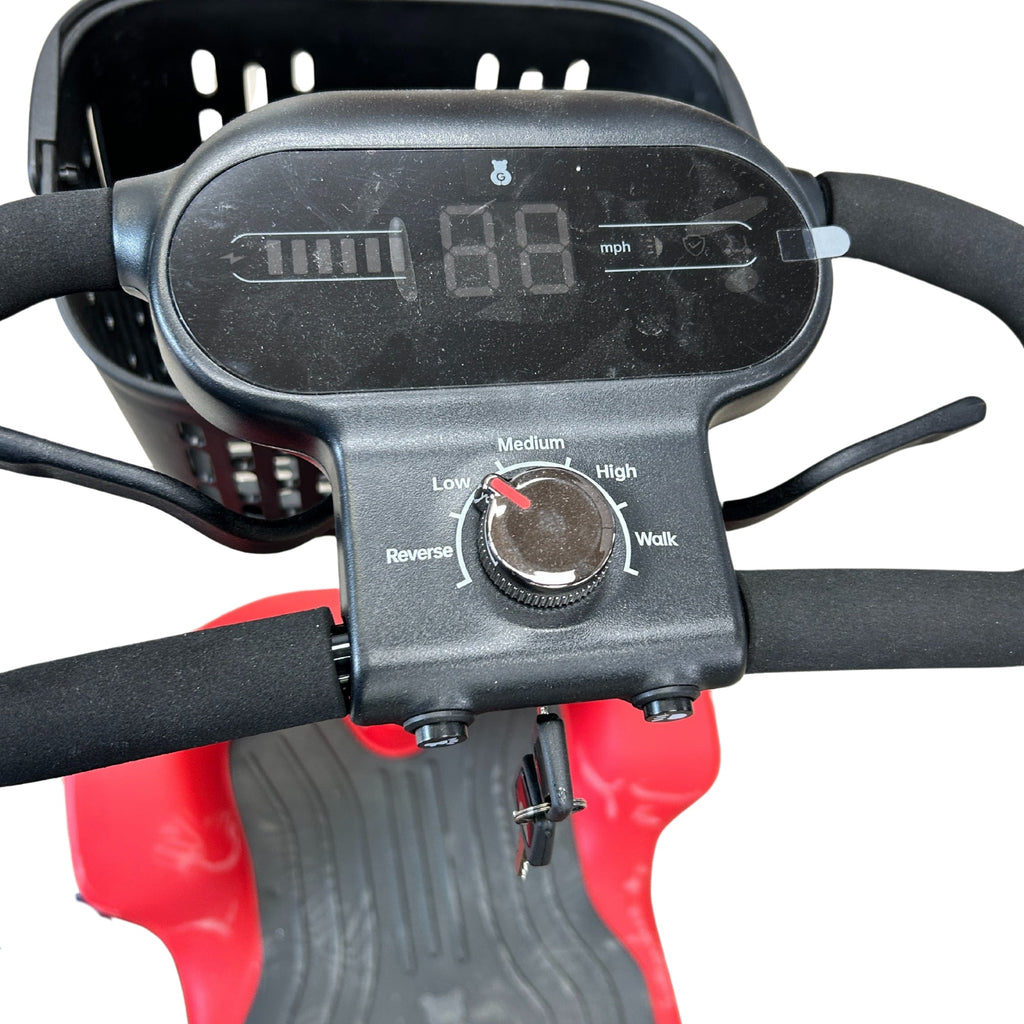 EZee Life Compact Red 4-Wheel Mobility Scooter | Foldable 40 km Range Electric Scooter Canada