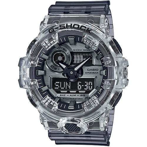 CASIO G-Shock Analogique-Numérique Résine Semi-Transparente Clair/Noir | GA700SK-1A