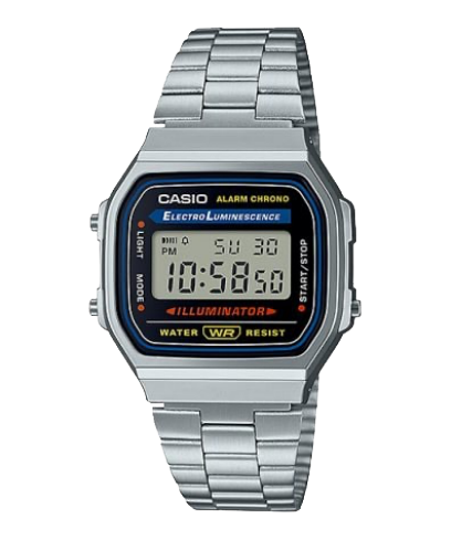 CASIO Classic Métal Vintage Argent Noir | A168W-1