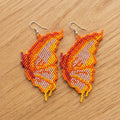 Boucles d'oreilles perles Plume de flamme