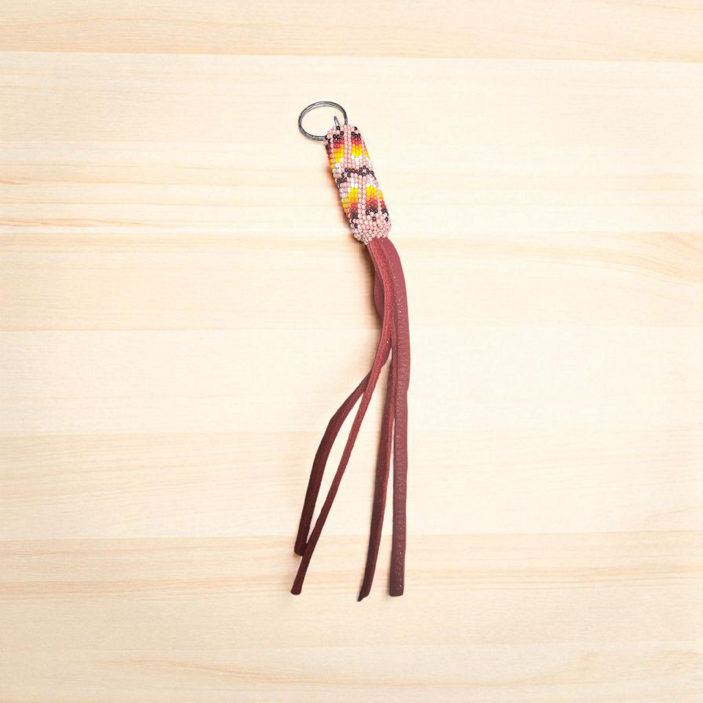 Porte-clés perlé rose OLD TRIBES™