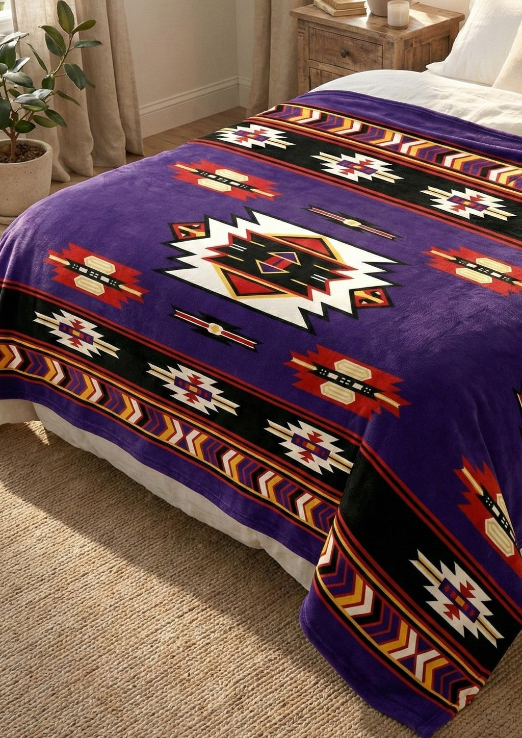 COUVERTURE MOELLEUSE LUXUEUSE ULTRA DOUCE (violette)