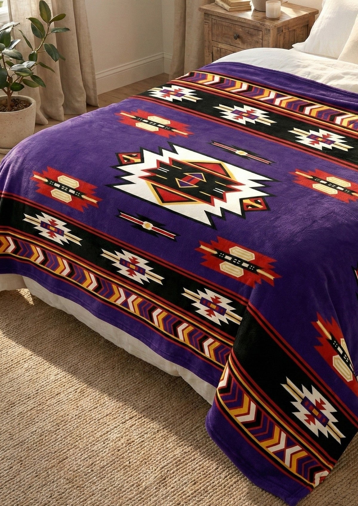 COUVERTURE MOELLEUSE LUXUEUSE ULTRA DOUCE (violette)