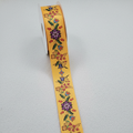 Rouleau de ruban floral double face orange