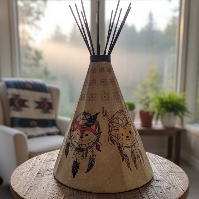 Petite lampe tipi attrape-rêves