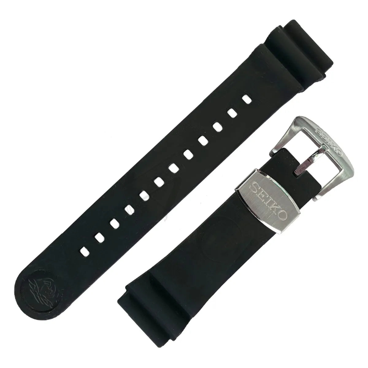 Bracelet en caoutchouc noir SEIKO Turtle / Samurai OEM 22 mm | R02F011J9