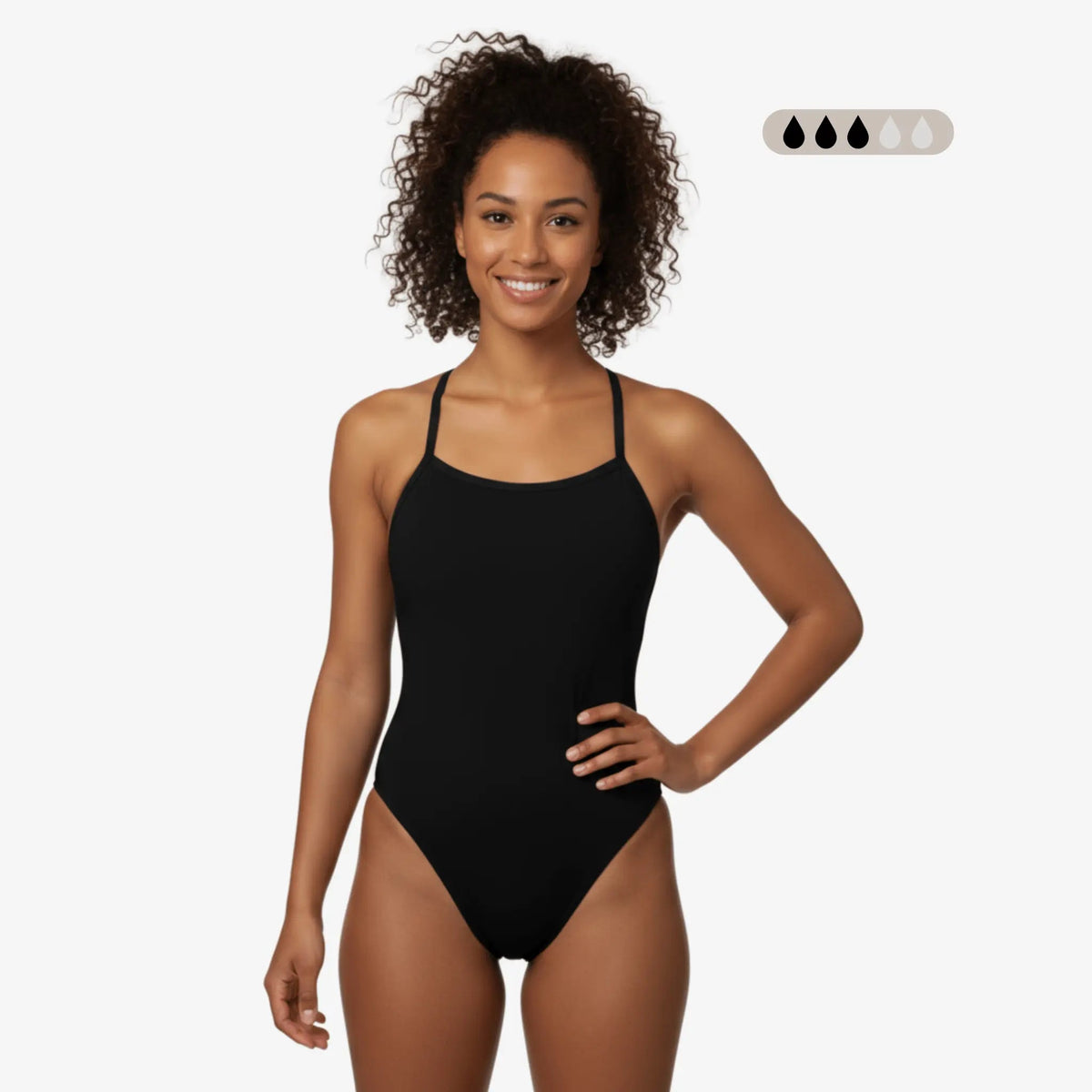 Maillot de bain de règles une pièce à attaches SecureFlo Onyx par Norca
