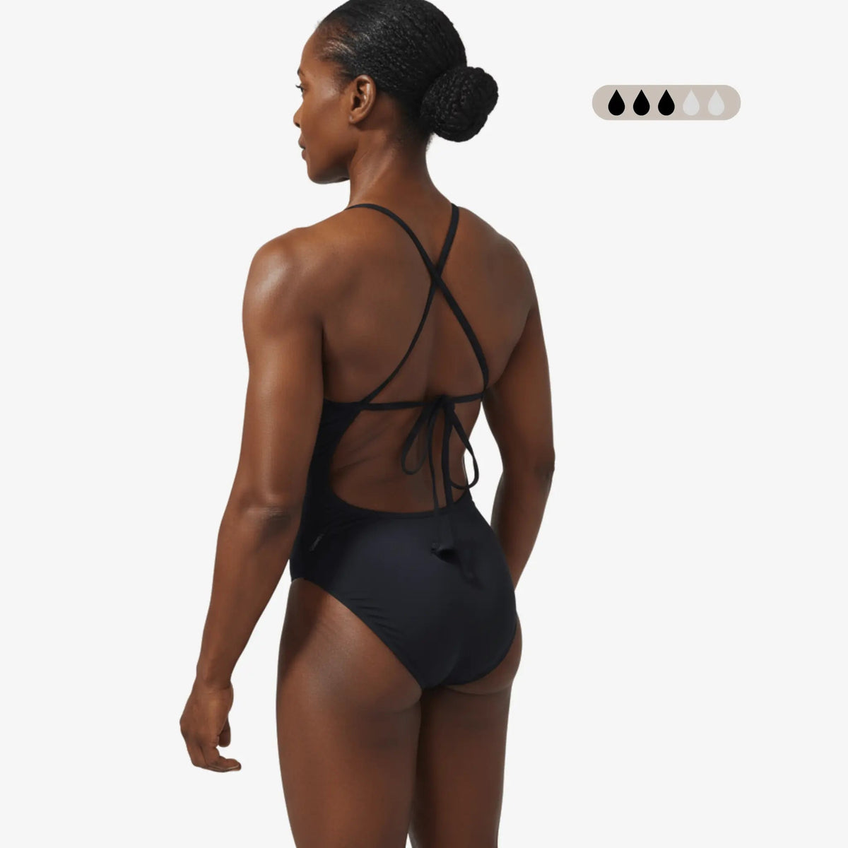 Maillot de bain de règles une pièce à attaches SecureFlo Onyx par Norca