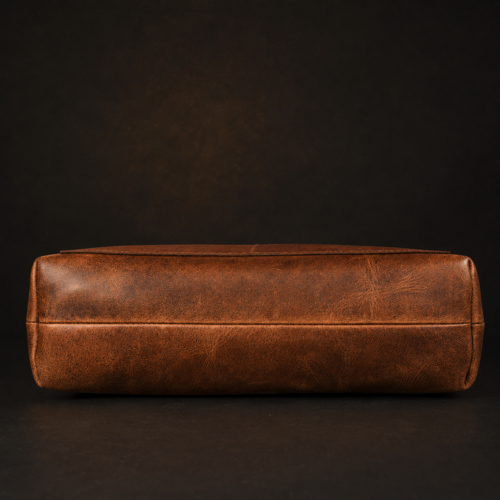 Sac fourre-tout en cuir Cognac classique