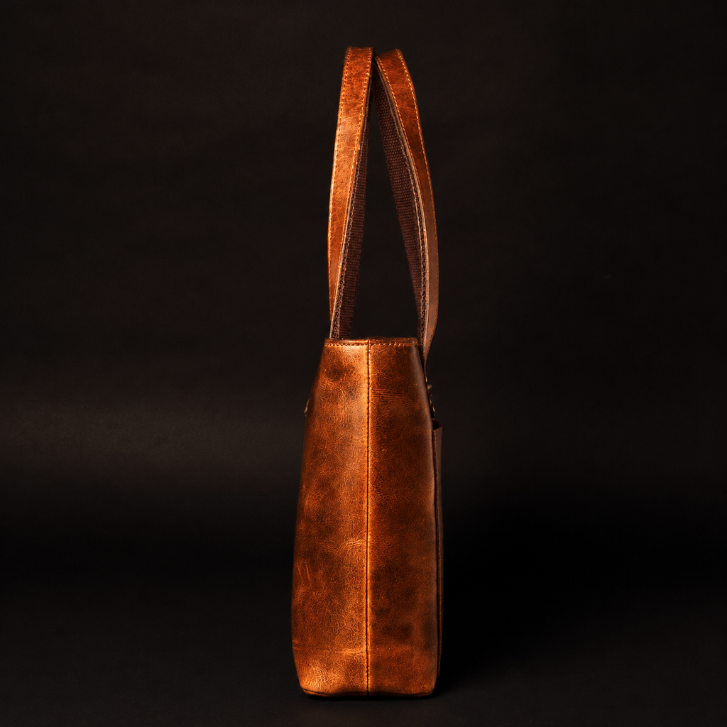Sac fourre-tout en cuir Cognac classique
