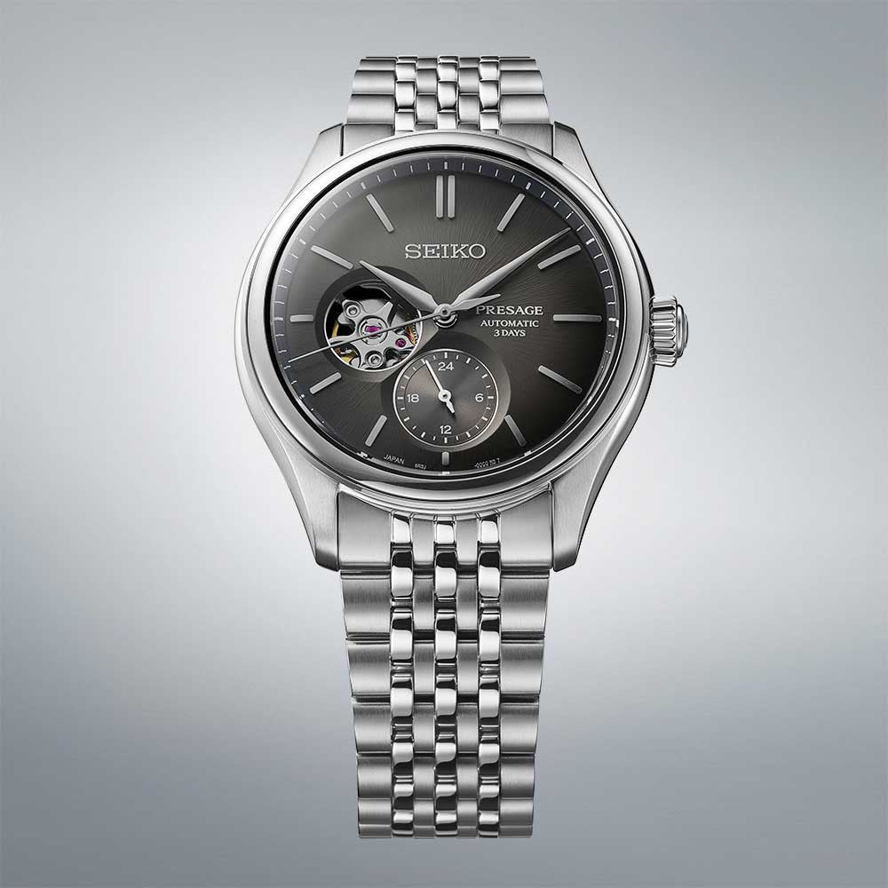 SEIKO Presage Classique Semi-Squelette Sumiiro Argent | SPB471